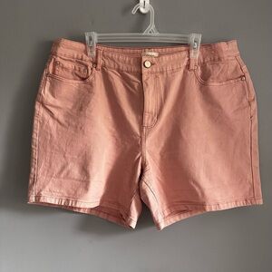 JOULES - 🇬🇧 Pale Pink, Cotton, Shorts, Pockets Front/Back, Button & Zip, Size 14
